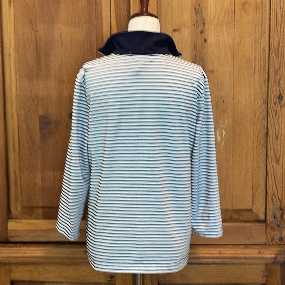 COPY - LAUREN RALPH LAUREN Blue Striped T Shirt Logo Chest Sz. L - Picture 6 of 16
